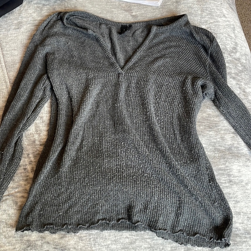 Urban Outfitters Out from Under long sleeve soft knit dark grey shirt, Large